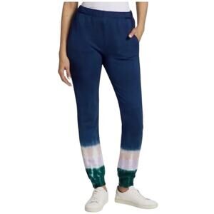 NWT Wildfox Womens Cotton Lounge Navy Tie Dye Hadley Jogger Sweatpants Size XL